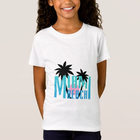 Miami Beach, Florida, Typography Cool T-shirt (Voorkant)