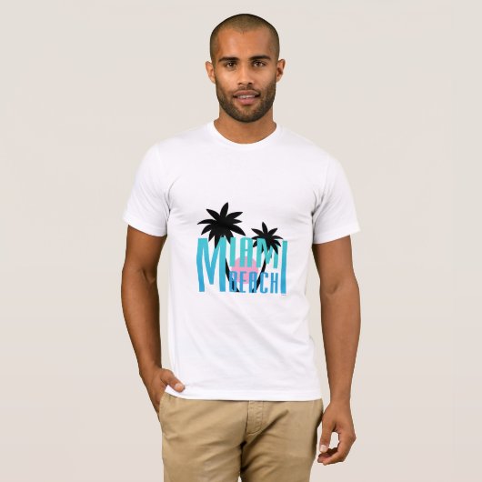 Miami Beach, Florida, Typography Cool T-shirt (Voorkant volledig)