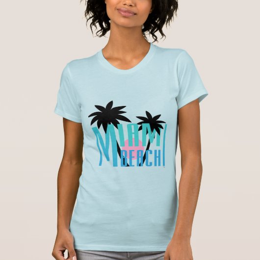 Miami Beach, Florida, Typography Cool T-shirt (Voorkant)