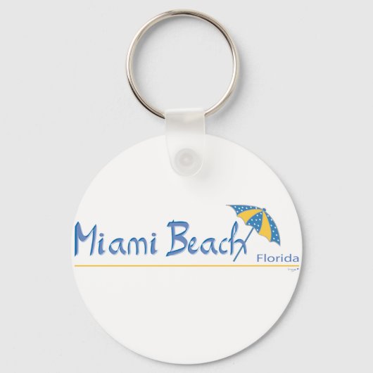 Miami Beach, Florida Umbrella Cool Sleutelhanger (Voorkant)