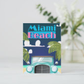 Miami Beach, Florida USA vintage poster Briefkaart (Staand voorkant)