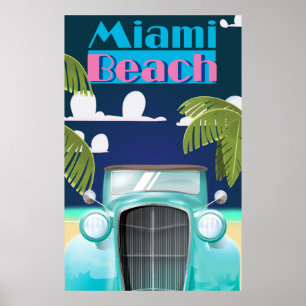 Miami Beach, Florida USA vintage reisposter Poster