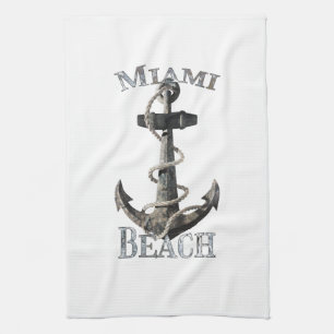 Miami Beach Florida Vacation Nautical Anchor Saili Theedoek
