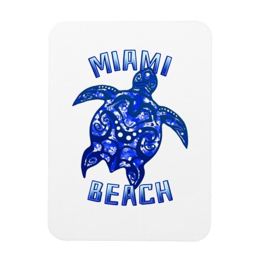 Miami Beach Florida Vacation Tribal Turtle Magneet (Verticaal)
