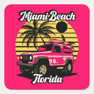 Miami Beach Florida Vierkante Sticker