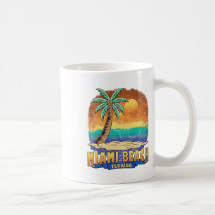 Miami Beach Florida Vintage noodlijdend souvenir Koffiemok