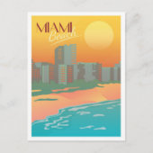 Miami Beach Florida Vintage Travel Illustratie Briefkaart (Voorkant)
