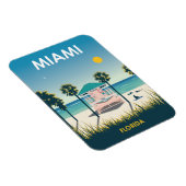 Miami Beach Florida Vintage Travel Magneet (Rechterzijde)