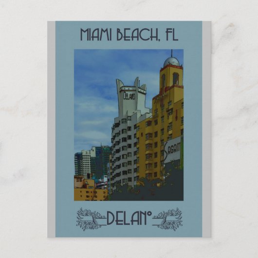 Miami Beach Florida Vintage Travel Poster Briefkaart (Voorkant)
