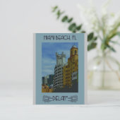Miami Beach Florida Vintage Travel Poster Briefkaart (Staand voorkant)