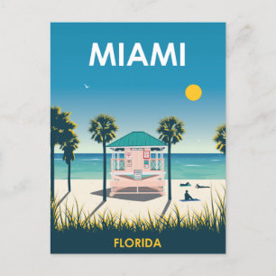 Miami Beach Florida Vintage Travel Save the Date Briefkaart