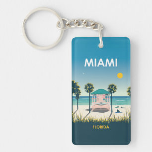 Miami Beach Florida Vintage Travel Sleutelhanger