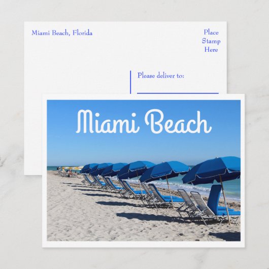 Miami Beach Florida - VS Briefkaart (Voorkant / Achterkant)