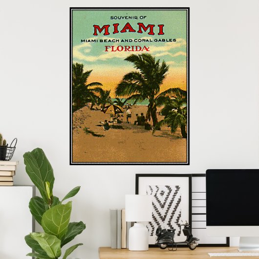 Miami Beach, Florida, VS - Poster (Thuiskantoor)
