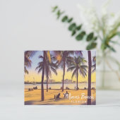 Miami Beach Florida  Waterverf Art Briefkaart (Staand voorkant)