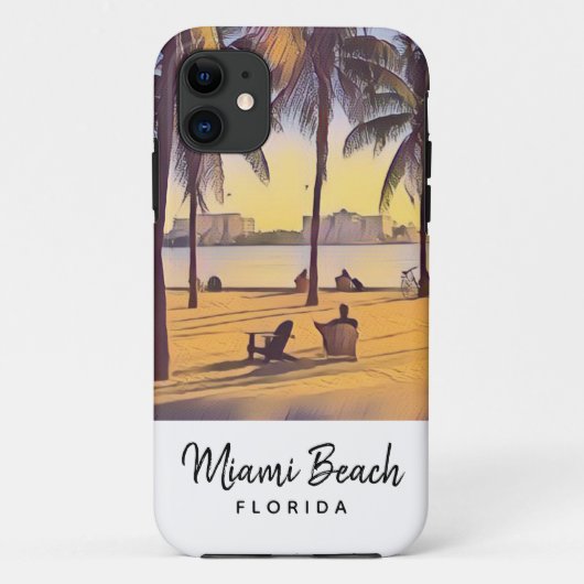 Miami Beach Florida  Waterverf Art Case-Mate iPhone Case (Achterkant)