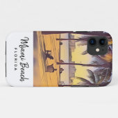 Miami Beach Florida  Waterverf Art Case-Mate iPhone Case (Achterkant (horizontaal))