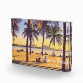 Miami Beach Florida  Waterverf Art Fotoblokken (Rechts)