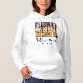 Miami Beach Florida  Waterverf Art Hoodie