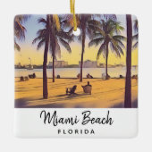 Miami Beach Florida  Waterverf Art Keramisch Ornament (Voorkant)
