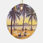 Miami Beach Florida  Waterverf Art Keramisch Ornament (Links)