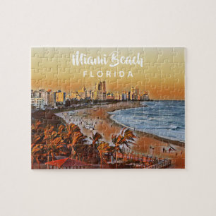 Miami Beach Florida  Waterverf Art Legpuzzel