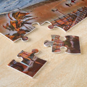 Miami Beach Florida  Waterverf Art Legpuzzel (Zijkant)