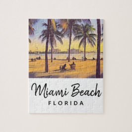 Miami Beach Florida Waterverf Art Legpuzzel