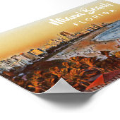 Miami Beach Florida  Waterverf Art Poster (Hoek)