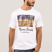 Miami Beach Florida  Waterverf Art T-shirt (Voorkant)