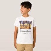 Miami Beach Florida Waterverf Art T-shirt (Voorkant volledig)