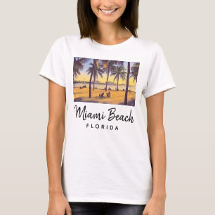Miami Beach Florida Waterverf Art T-shirt