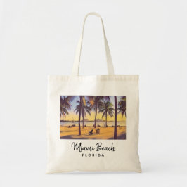 Miami Beach Florida  Waterverf Art Tote Bag