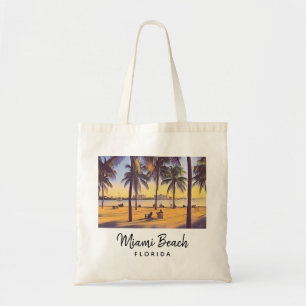 Miami Beach Florida  Waterverf Art Tote Bag