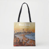 Miami Beach Florida  Waterverf Art Tote Bag (Voorkant)