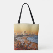 Miami Beach Florida  Waterverf Art Tote Bag (Achterkant)