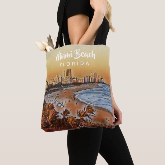 Miami Beach Florida  Waterverf Art Tote Bag (Dichtbij)