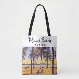 Miami Beach Florida  Waterverf Art Tote Bag