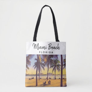 Miami Beach Florida  Waterverf Art Tote Bag