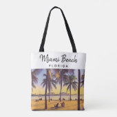 Miami Beach Florida  Waterverf Art Tote Bag (Achterkant)
