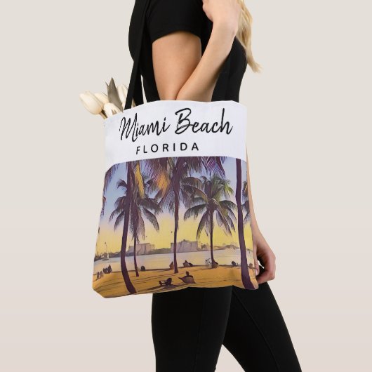 Miami Beach Florida  Waterverf Art Tote Bag (Dichtbij)