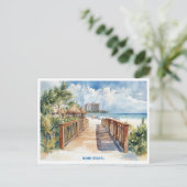 Miami Beach, Florida waterverf schilderen briefkaa Briefkaart (Staand voorkant)