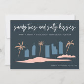 Miami Beach Florida Wedding Save the Date Aankondiging (Voorkant)
