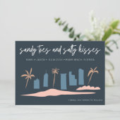 Miami Beach Florida Wedding Save the Date Aankondiging (Staand voorkant)