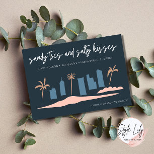 Miami Beach Florida Wedding Save the Date Aankondiging