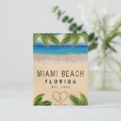 Miami Beach Florida Zand Tropische palmbladeren Briefkaart (Staand voorkant)