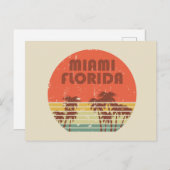 Miami Beach Florida  zonsondergang Feestdagenkaart (Voorkant / Achterkant)