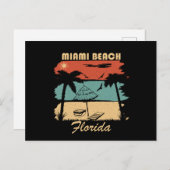 Miami Beach Florida  zonsondergang Feestdagenkaart (Voorkant / Achterkant)