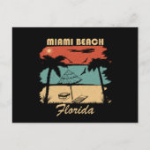 Miami Beach Florida  zonsondergang Feestdagenkaart (Voorkant)