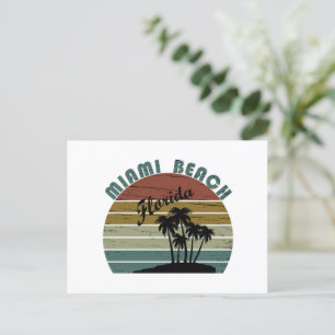 Miami Beach Florida  zonsondergang Feestdagenkaart